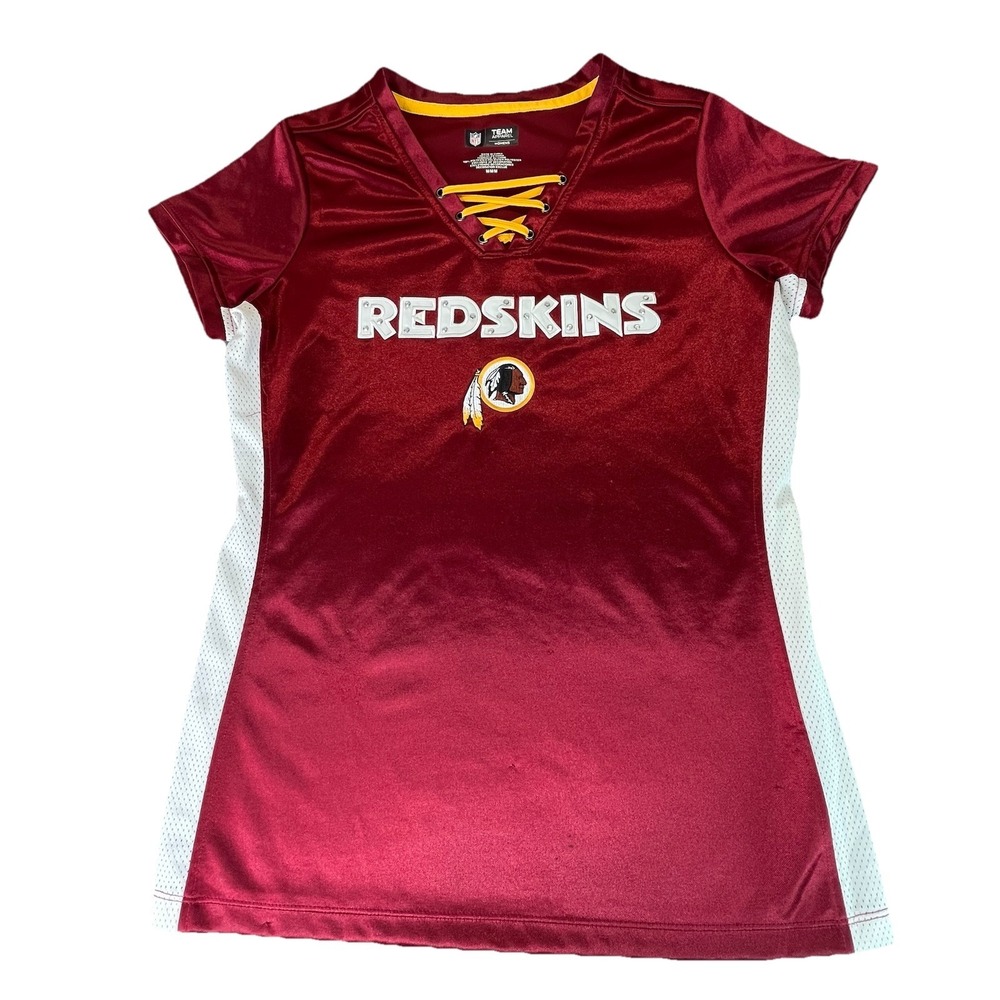 Washington Redskins Womens Size Medium Jersey Shirt with Laces ARDK 194